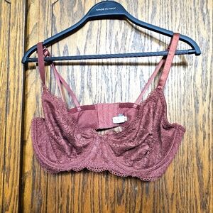 Aerie 36DD Lace Wired Brown Bra